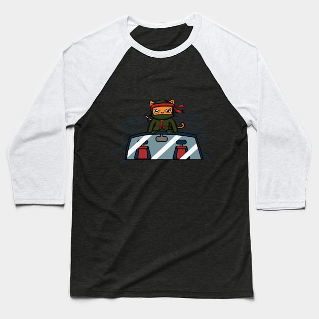 Ninja Kitten in action again! Baseball T-Shirt by NexusGear